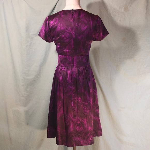 Silk Banana Republic Deep Purple Midi Dress - Picture 3 of 16
